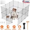 Small Animal Playpen with Door Dog Metal Playpen Small Medium Kitten Puppy Guinea Pig Rabbit Kennel Small Animal Cage Metal Wire Fence For Indoor Outd