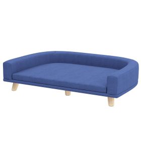 PawHut Dog Sofa Couch Bed with Washable Cushion for Large Dogs, Cats, Blue